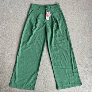 Cider green wide leg pants